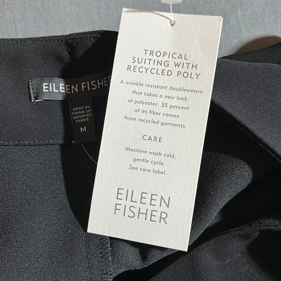 Eileen Fisher Skirt Womens Medium Black Unlined Lightweight Career Business Work - Picture 6 of 11